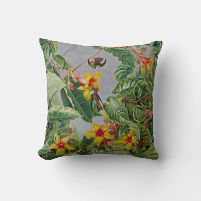 Brazilian Climbing Shrub and Humming Birds Cushion (Front)