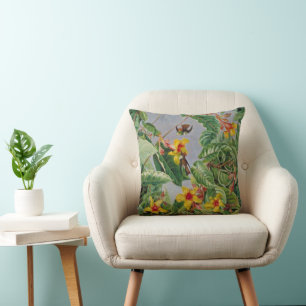Brazilian Climbing Shrub and Humming Birds Cushion