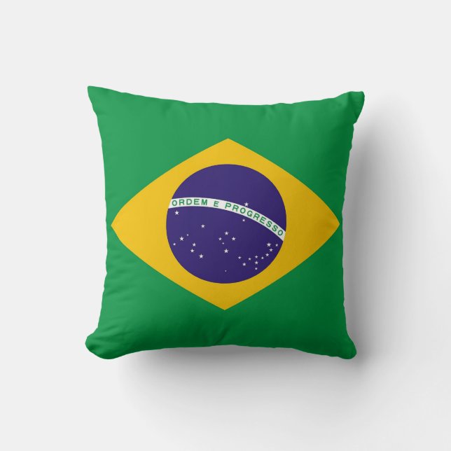 Brazilian Flag American MoJo Pillow (Front)