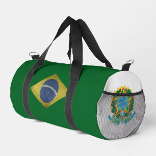 Brazilian flag and coat of arms duffle bag