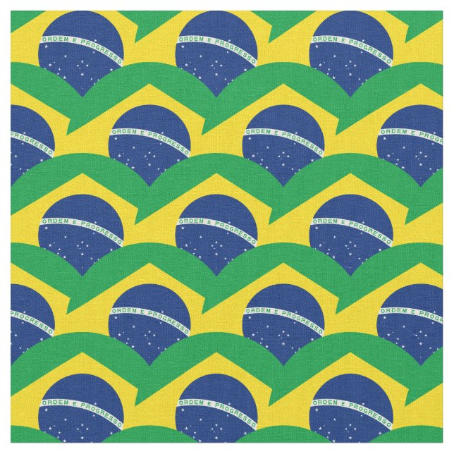 Brazilian Flag & Brazil Trendy Fabric /fashion (Close Up)