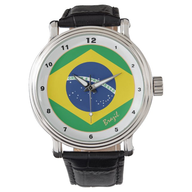 Brazilian Flag & Brazil trendy fashion /design Watch (Front)