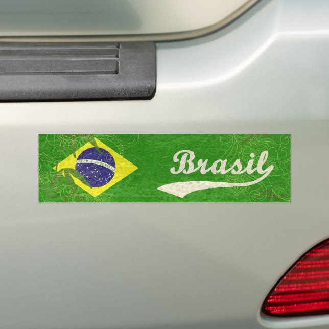 Brazilian flag bumper sticker (On Car)