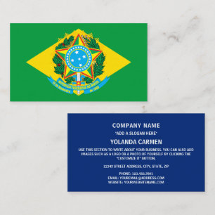 Brazilian Flag & Coat of Arms, Flag of Brazil Business Card