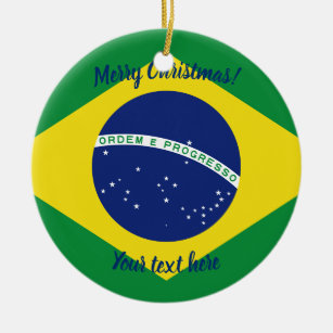 Brazilian flag custom Christmas tree photo Ceramic Tree Decoration