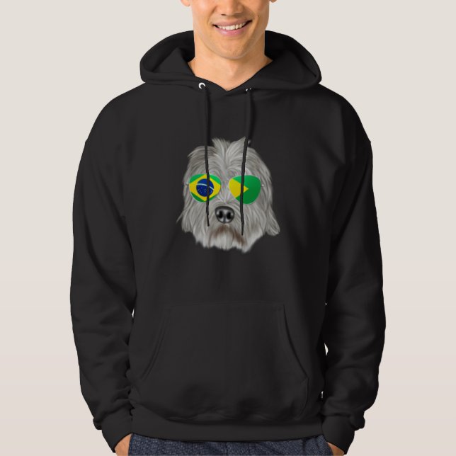 Brazilian Flag Dandie Dinmont Terrier Dog Brazil P Hoodie (Front)