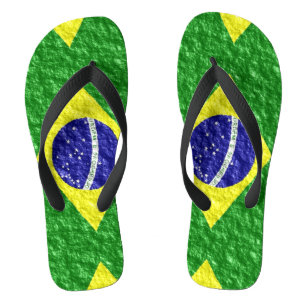 Brazilian Flag Design Flip Flops
