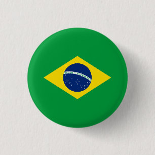 Brazilian Flag, Flag of Brazil 3 Cm Round Badge