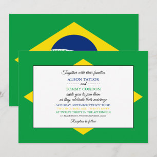 Brazilian Flag, Flag of Brazil Wedding Invitation