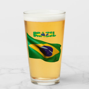 Brazilian flag glass