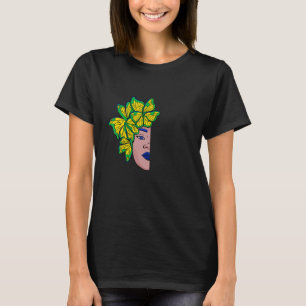 Brazilian Flag Half Face Butterfly Brazilian Roots T-Shirt