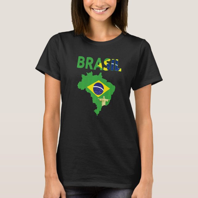 Brazilian Flag Idea For Men & Brasil Flag 1 T-Shirt (Front)