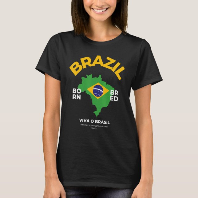 Brazilian Flag Idea For Men & Brazilian Map Flag H T-Shirt (Front)
