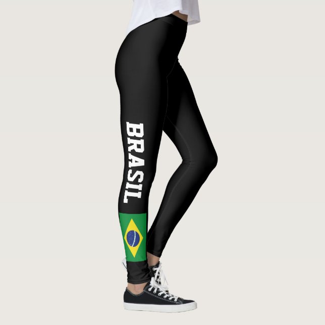 Brazilian flag leggings for sport fitness gym (Right)