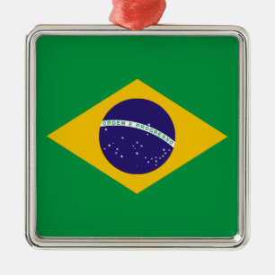 Brazilian flag metal tree decoration