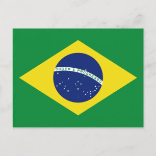Brazilian flag of Brazil custom postcards