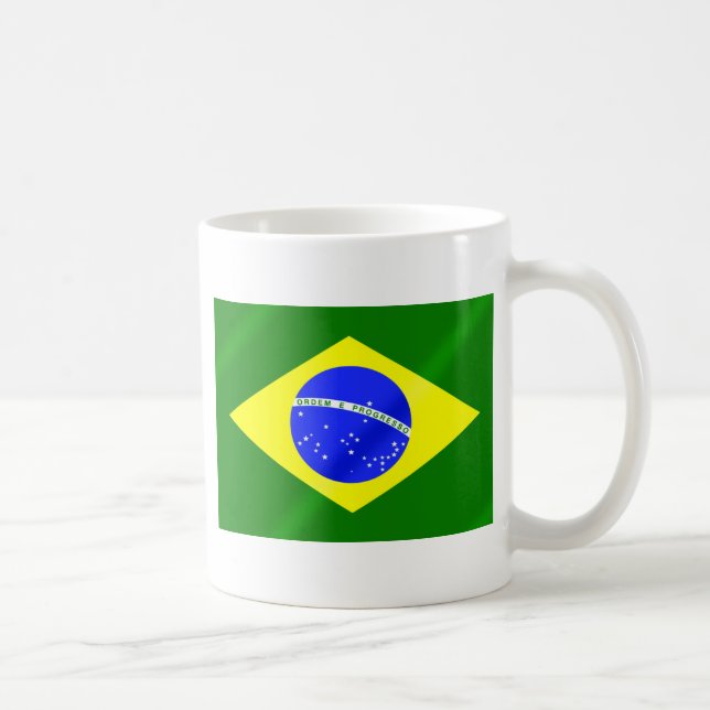 Brazilian flag of Brazil gifts and tees Coffee Mug (Right)
