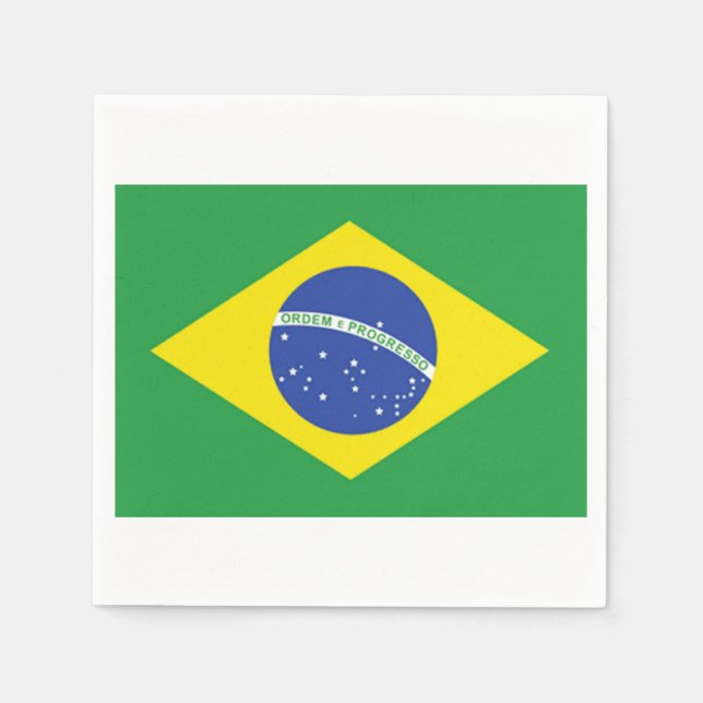 Brazilian Flag Paper Napkins (Front)