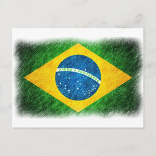Brazilian_Flag_Pencil_Painting Postcard