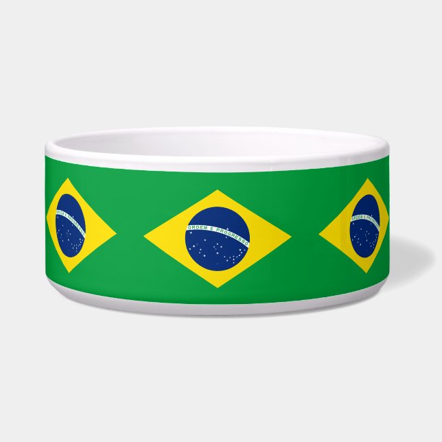 Brazilian Flag Pet Bowl (Dogs/Cats) (Front)