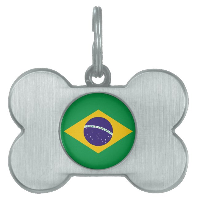 Brazilian flag pet tag (Front)