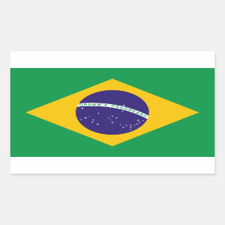 Brazilian flag rectangular sticker