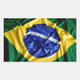 Brazilian flag rectangular sticker