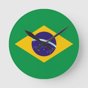 Brazilian flag round clock