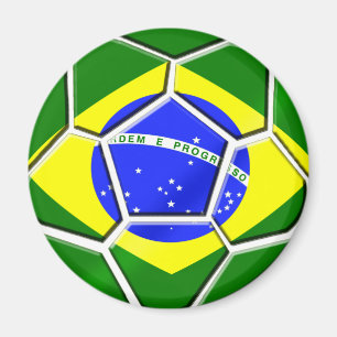 Brazilian flag Samba futebol soccer ball gifts Magnet