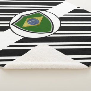 Brazilian flag sherpa blanket