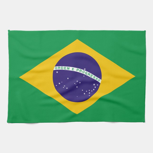 Brazilian flag tea towel (Horizontal)
