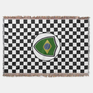 Brazilian flag throw blanket