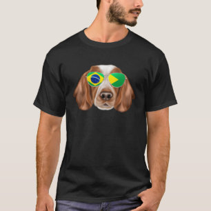 Brazilian Flag Welsh Springer Spaniel Dog Brazil P T-Shirt