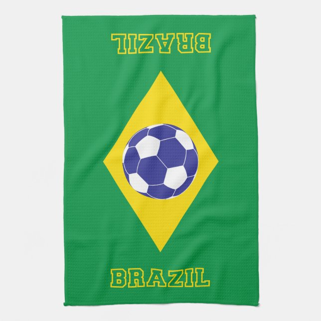 Brazilian Football Flag Tea Towel (Vertical)