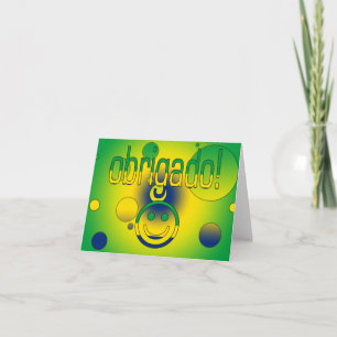 Brazilian Gifts Thank You / Obrigado Face Card
