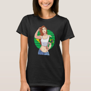 Brazilian Girl Brazil Pride Brasil Flag Brasileira T-Shirt
