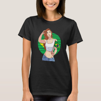 Brazilian Girl Brazil Pride Brasil Flag Brasileira T-Shirt