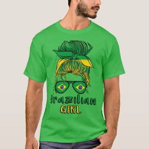 Brazilian Girl football World Cup Brazil flag Bras T-Shirt