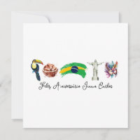 Brazilian Happy Birthday Card, Feliz Aniversário