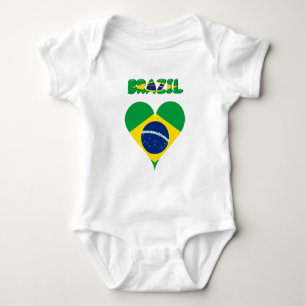 Brazilian heart flag baby bodysuit