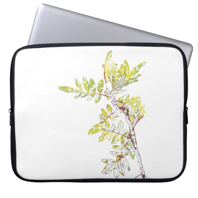 Brazilian holly Plant Leaf Pattern Laptop Sleeve (Front)