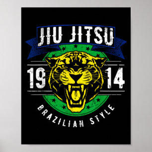 Brazilian Jiu Jitsu 1914 Jaguar Head BJJ Brazilian Poster
