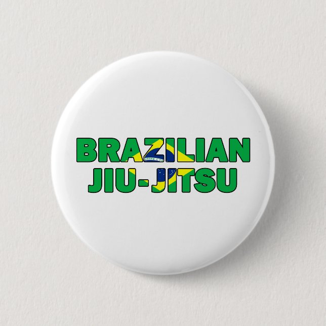 Brazilian Jiu Jitsu 6 Cm Round Badge (Front)