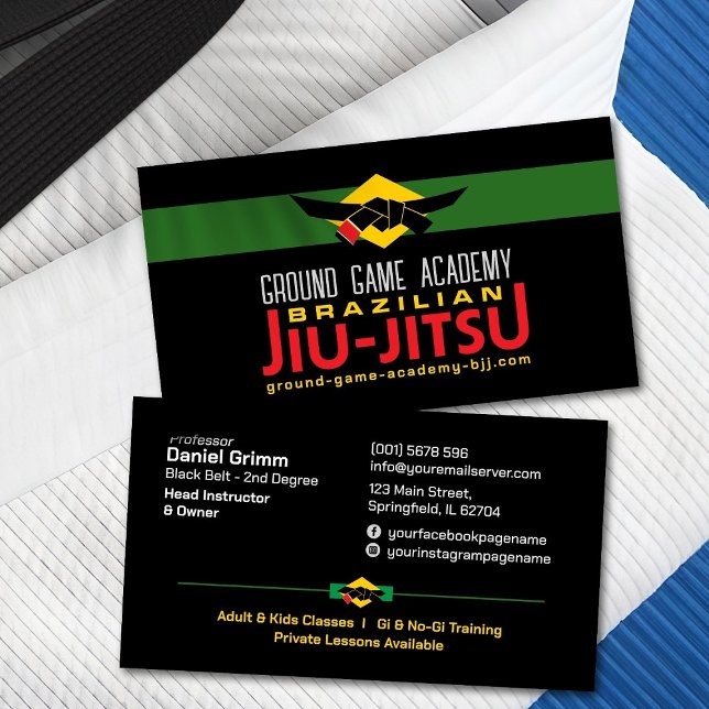 Brazilian Jiu-Jitsu Academy Instructor Business Card (Creator Uploaded)