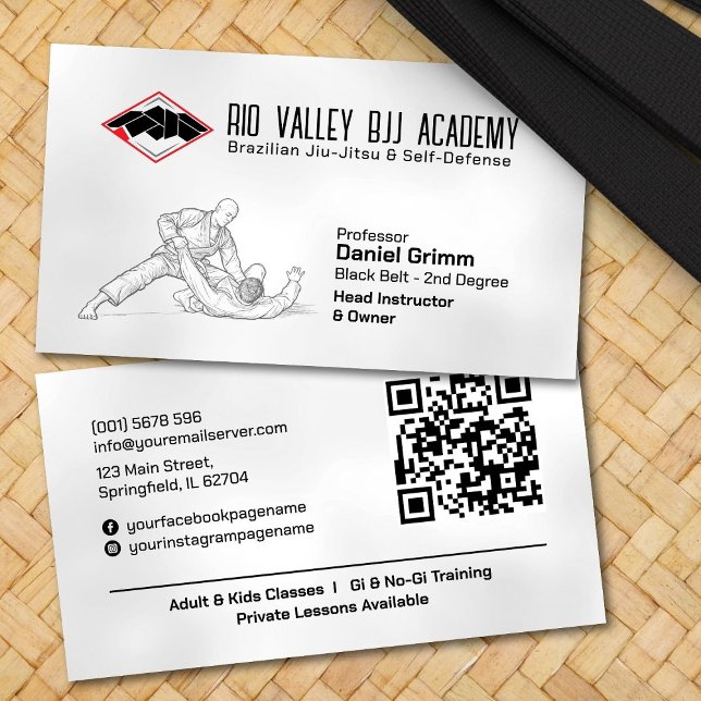 Brazilian Jiu-Jitsu Academy & Instructor Business Card (Creator Uploaded)