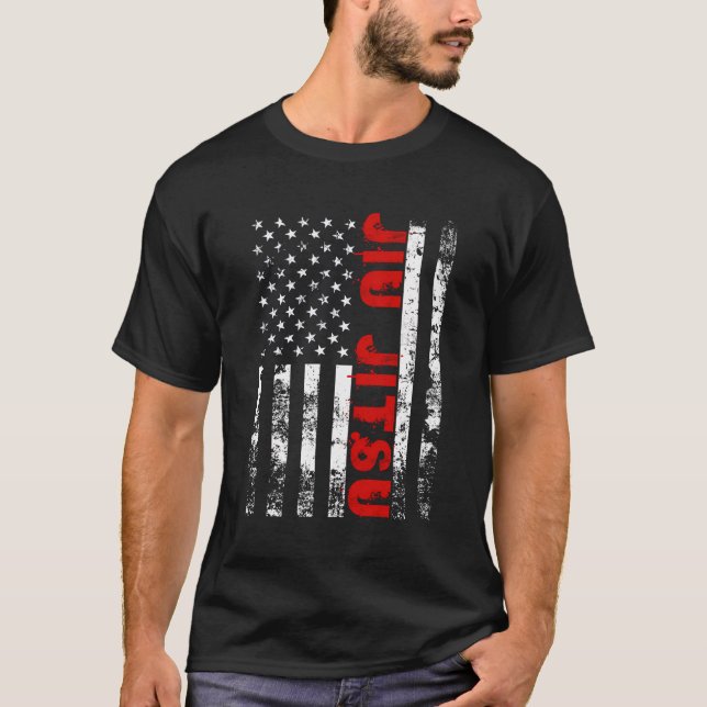 Brazilian Jiu Jitsu American Flag Sports Us T-Shirt (Front)