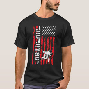 Brazilian Jiu Jitsu American Flag US Sports Jiu Ji T-Shirt