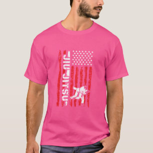 Brazilian Jiu Jitsu American Flag Us Sports Jiu Ji T-Shirt
