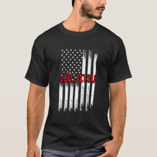 Brazilian Jiu Jitsu American Flag US Sports T-Shirt