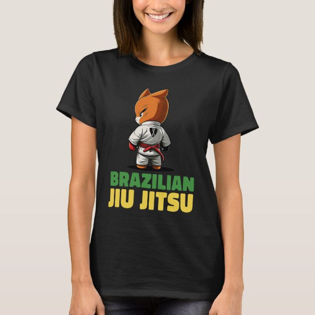 Brazilian Jiu Jitsu and Grappling Fox T-Shirt (Front)
